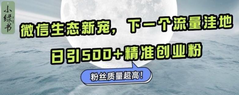 微信生态新宠小绿书：下一个流量洼地，日引500+精准创业粉，粉丝质量超高,微信生态新宠小绿书：下一个流量洼地，日引500+精准创业粉，粉丝质量超高,微信,第1张