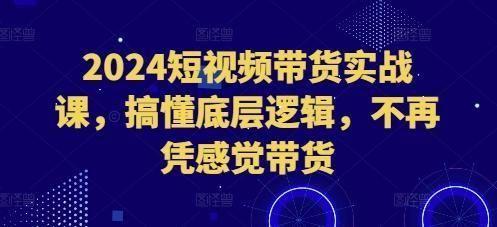 2024短视频带货实战课，搞懂底层逻辑，不再凭感觉带货