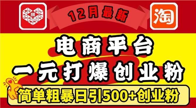 12月最新：电商平台1元打爆创业粉，简单粗暴日引500+精准创业粉，轻松月入过W【揭秘】,c84f964e526d3108da1f6aae6db6d40e_1-300.jpg,创业,引流,精准,第1张