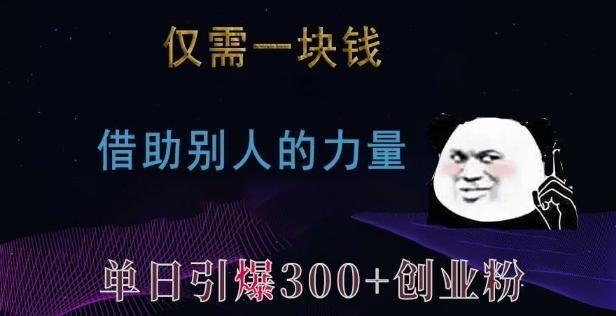 仅需一块钱，借助别人的力量，单日引爆300+创业粉、**粉【揭秘】