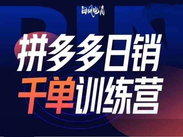 拼多多日销千单训练营第32期，2025开年变化和最新玩法